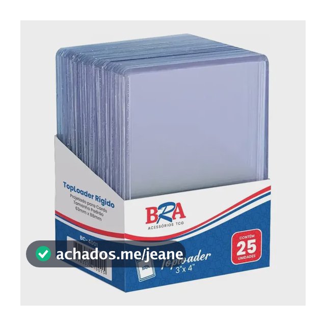 25 - Toploader Para Cards Pokemon, Magic, Lorcana Marca Bra Toploader Rígido 3 X4