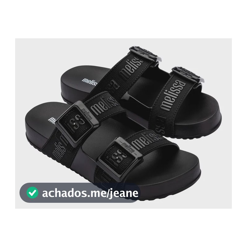 Sandália Feminina Papete Cozy Slide M-lover Melissa Preto Liso 39.40