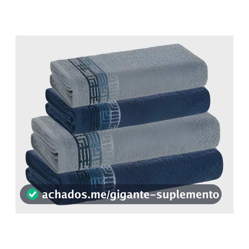 Jogo De Toalhas 4 Pçs Fio Cardado 100% Algodão Bosco Karsten Azul Serena/ Azul Naval Bosco