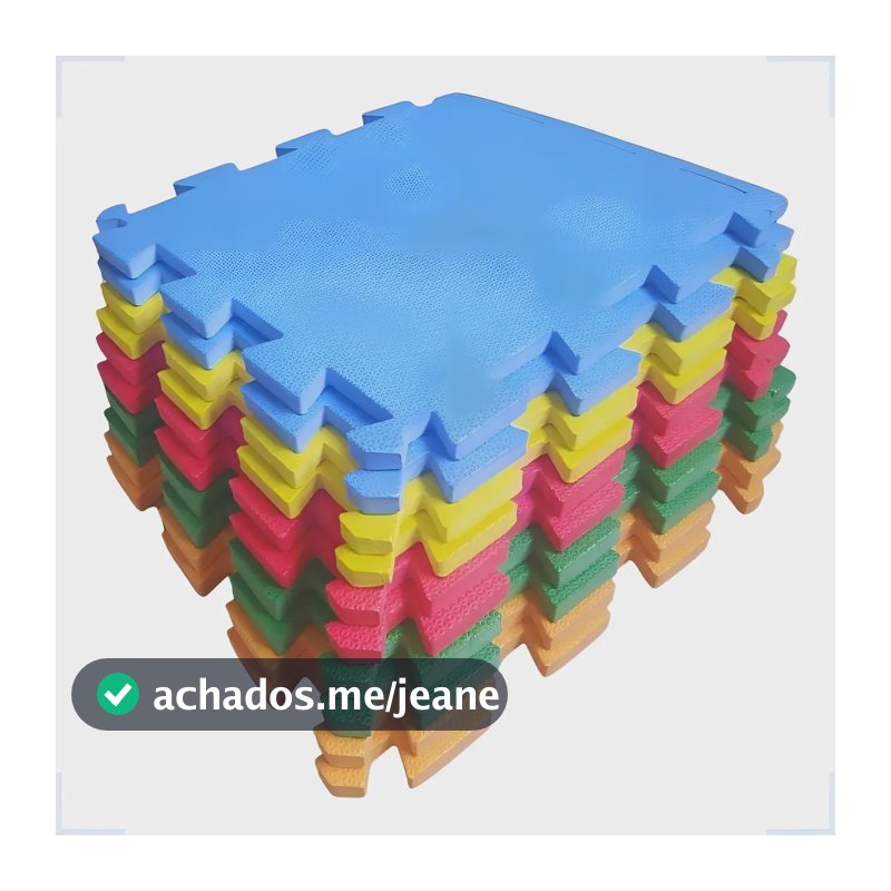 Tatame de Encaixe para Bebê Liquida Tatames em Eva 10 Peças 50x50 cm Colorido