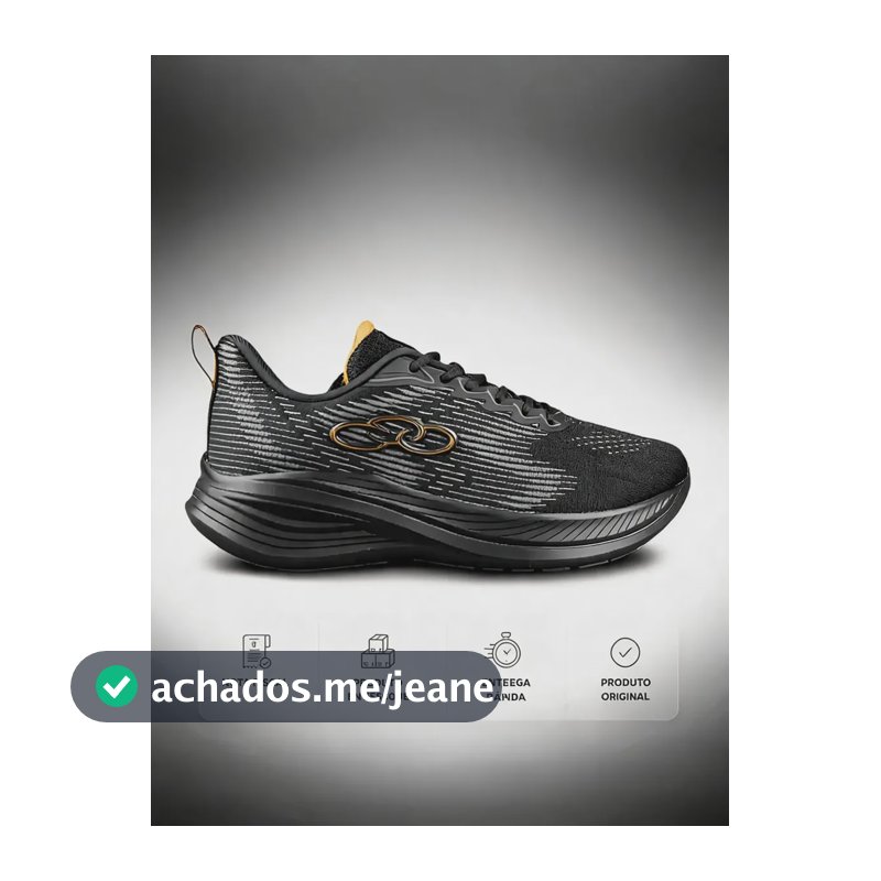 Tênis Olympíkus Masculino Academia Confortável Envio Rápido Preto/dourado 39