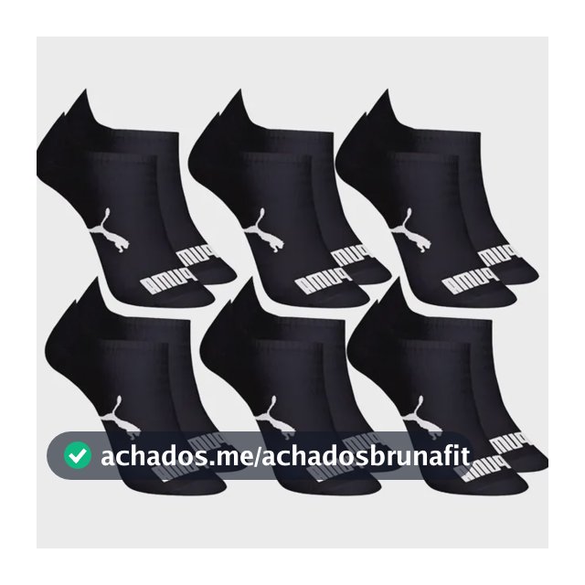 Kit 6 Pares Meias Invisível Puma Sapatilha Adulto Original