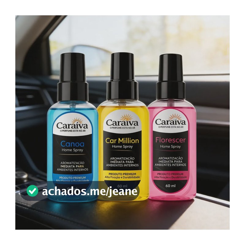 Kit 3 Cheirinho Spray Importado Automotivo Aromatizante 60ml Azul Million/kaiak/blooming