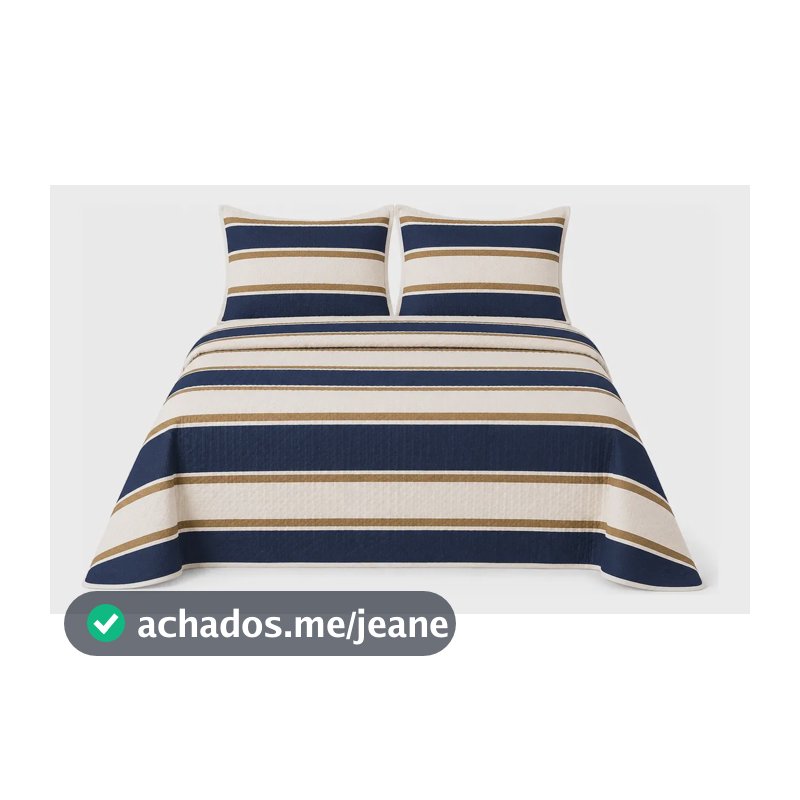 Colcha Cobre Leito Queen Size King Piquet Ss Têxtil Listrada Listrado