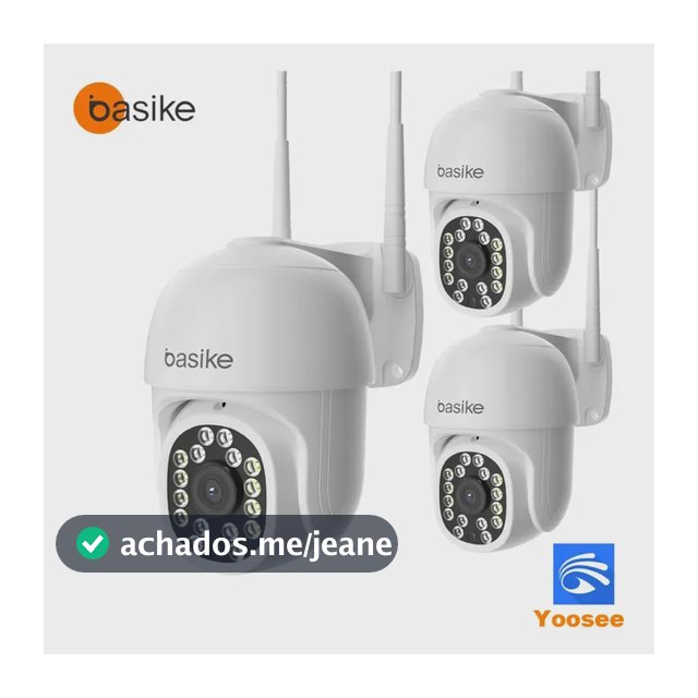 Kit 3 Câmeras de Segurança Domo Yoosee Full HD para Exterior Com Visão Noturna Colorida e Áudio