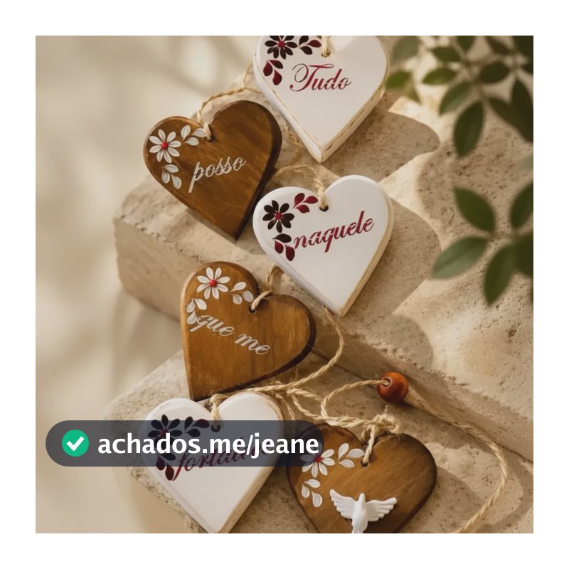 Penca Coração De Madeira Com Frases Cristãs Fieira Coração Penca Coração Cristão A