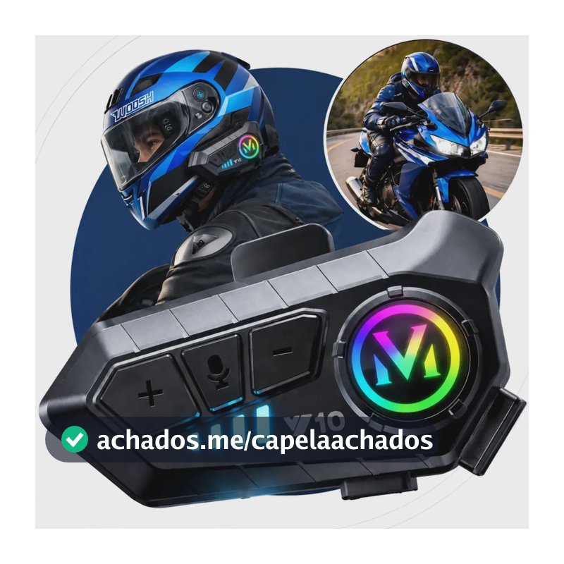 Fone De Ouvido Para Capacete Intercomunicador Bluetooth Headset Rgb Sem Fio Música GPS Chamadas Handsfree Alta Potência Woosh