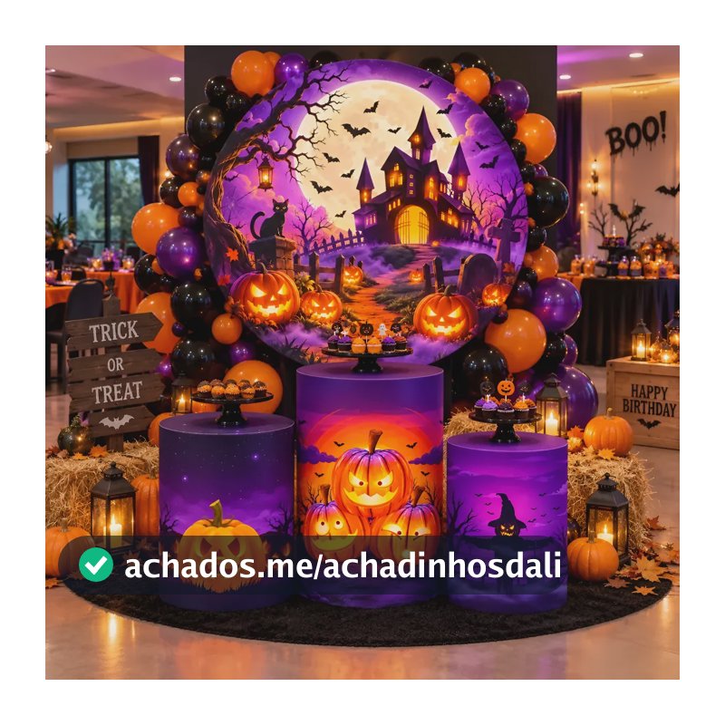 Trio Capa Cilindro + Painel Tema Halloween Veste Fácil 0491