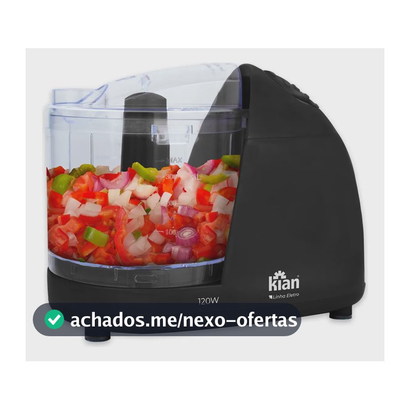 Mini processador Kian cor preto 120W 500ml