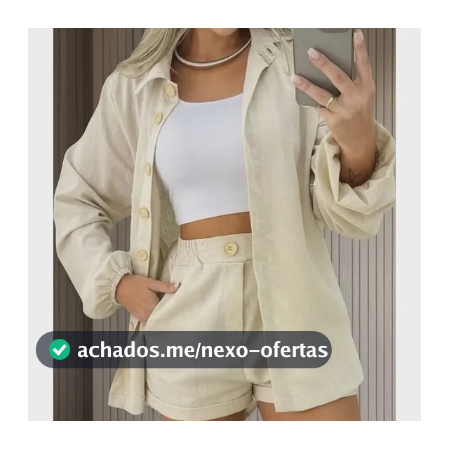 Conjunto Linho Feminino Camisa E Short Linha Premium