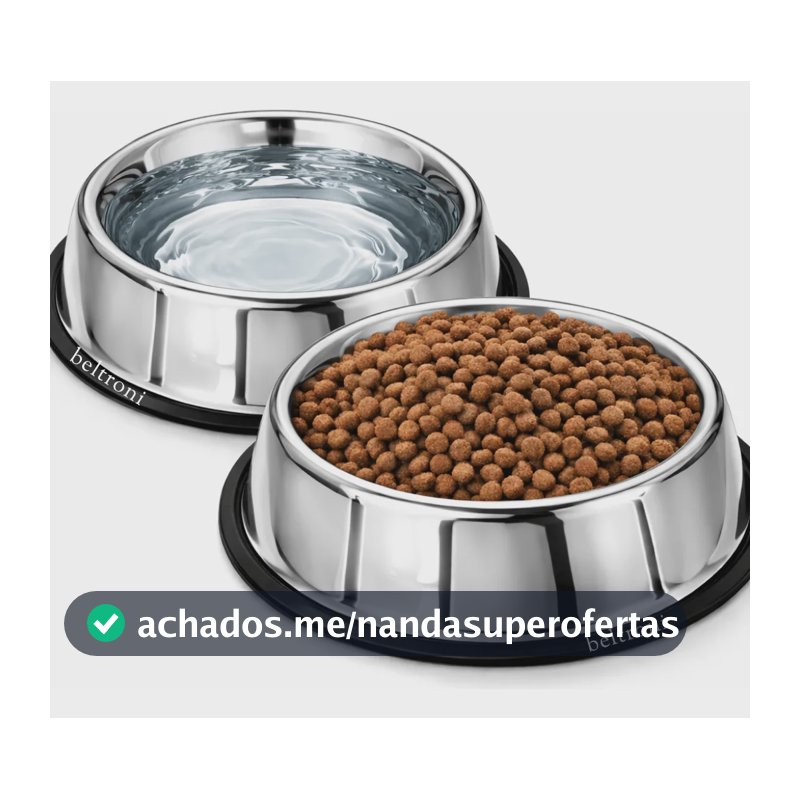 Kit 2 Potes Tigela 900ml Grandes Gato Cachorro Comedouro Pet 0v Cinza