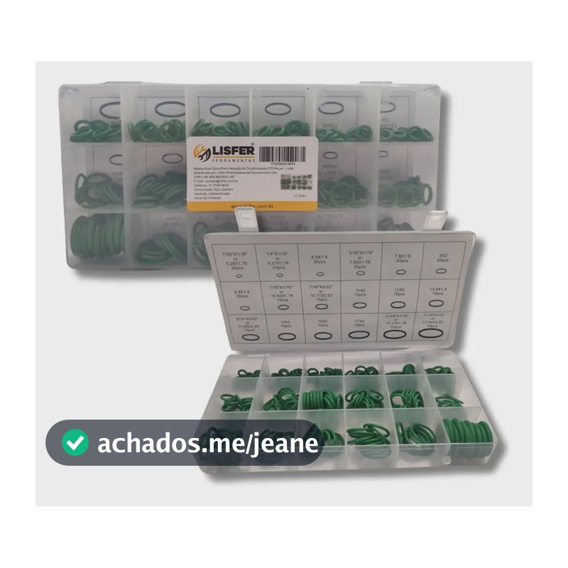 Kit Lisfer 270 Peças Oring Ar Condicionado Verde - Lisfer