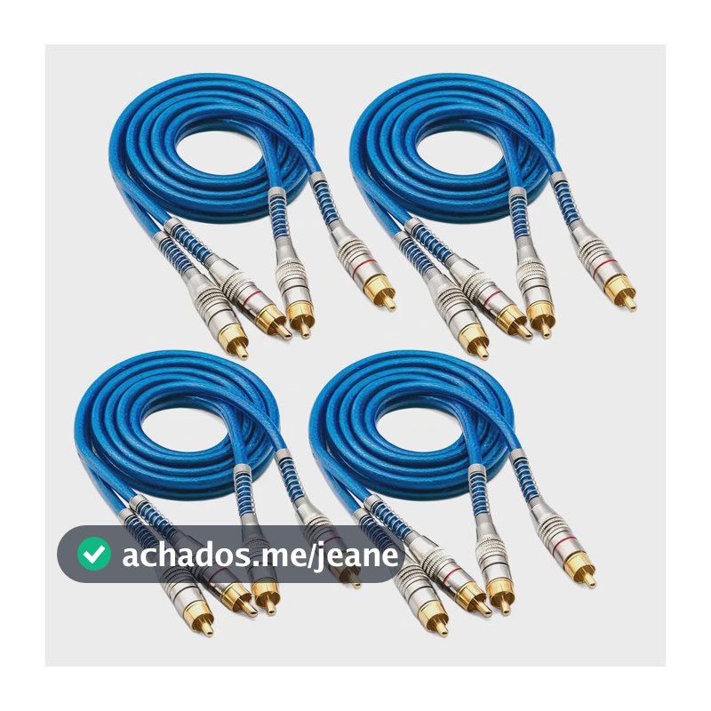 Kit 4 Cabos Rca 1 Metro Tech One Blindado Azul