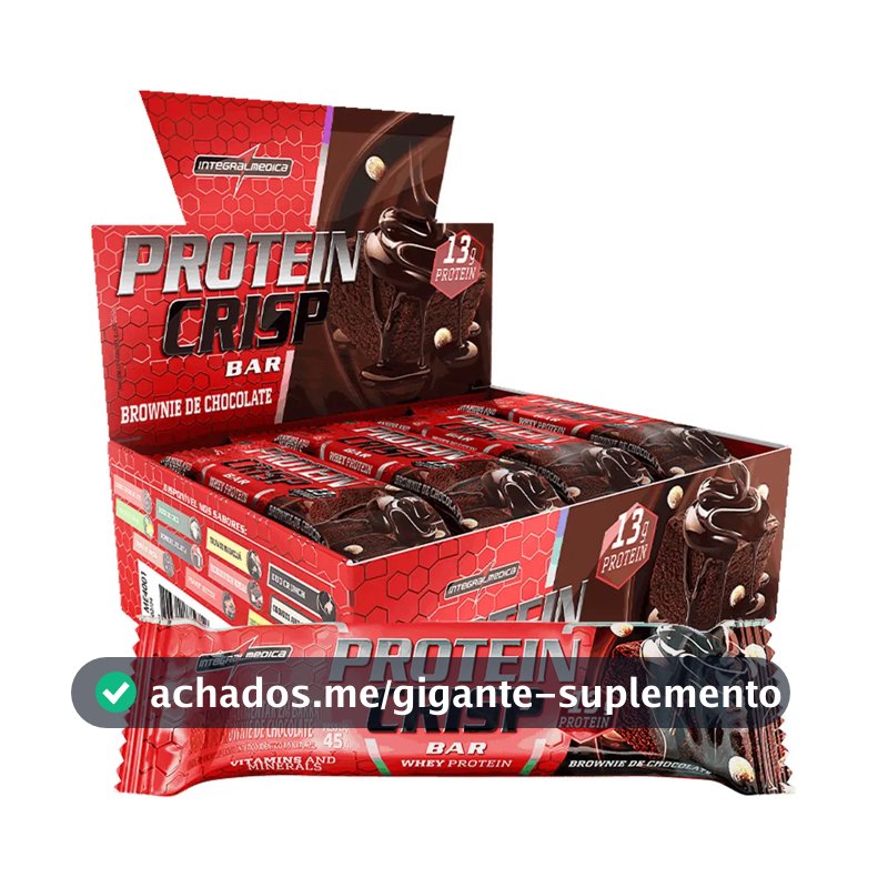Caixa 12 Barras de Proteínas Protein Crisp Bar Barra Integralmédica