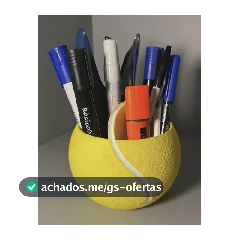 Porta-lápis Organizador De Mesa Bola De Tênis Amarelo