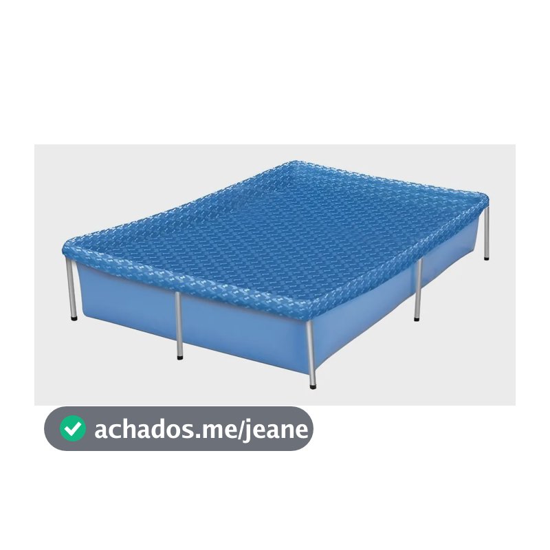 Piscina 1000L Retangular Botafogo Azul Aço Resistente PVC