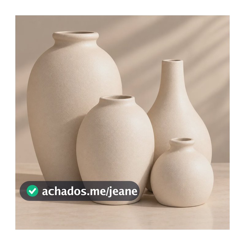 Vasos Decorativos Cerâmica Enfeite De Decoração De Sala Nude Quarteto Bojudo
