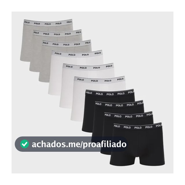 Kit 10 Cuecas Algodão Premium Polo Star Cotton Boxer Urban