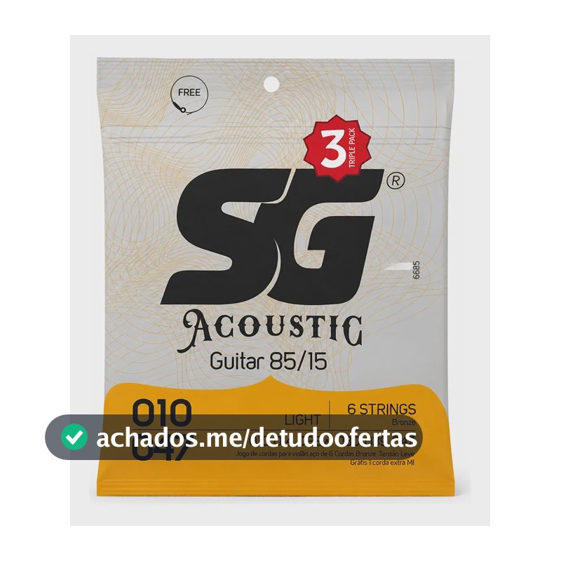 Encordoamento Sg Triple Pack 6685tp Violão Aço 6 Corda Kit3