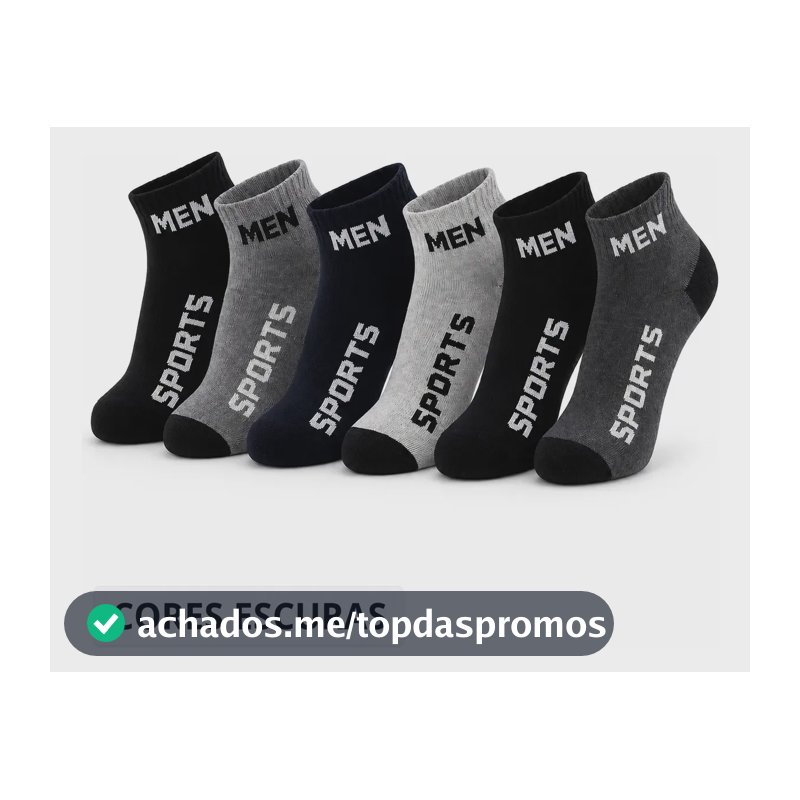 Kit 12 Pares Meias Cano Curto Men Escuras Atacado Kit 12 Escuras 37-44