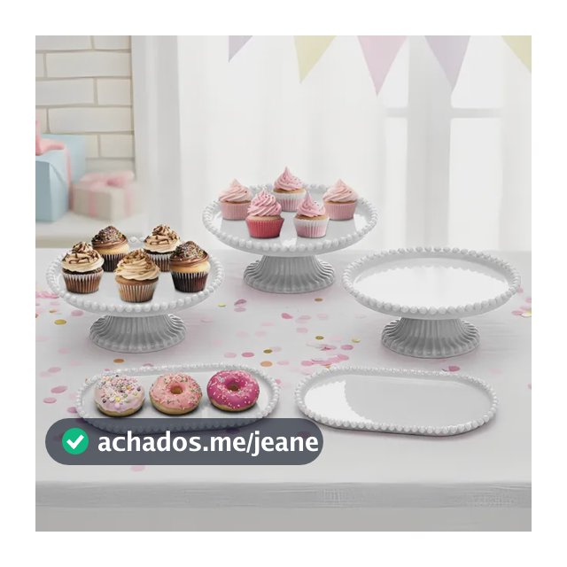 Kit6 Festa- Decoraçao Para Sua Mesa Com 05 Peças Variadas Branca