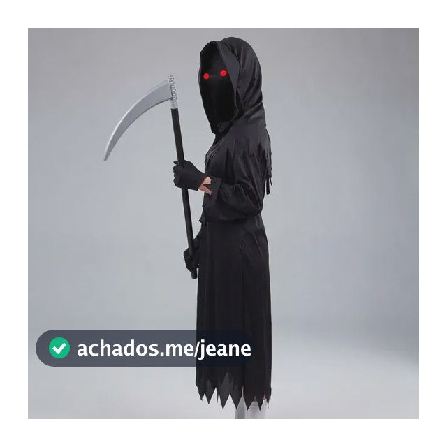 Fantasia Infantil Halloween Morte Com Foice + Óculos De Led