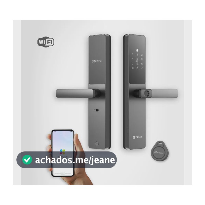 Fechadura Digital Ezviz Dl05 Wi-fi Embutir Sem necessidade de Hub. Abre com Biometria App Senha Ip65 Resistente A Água Cinza