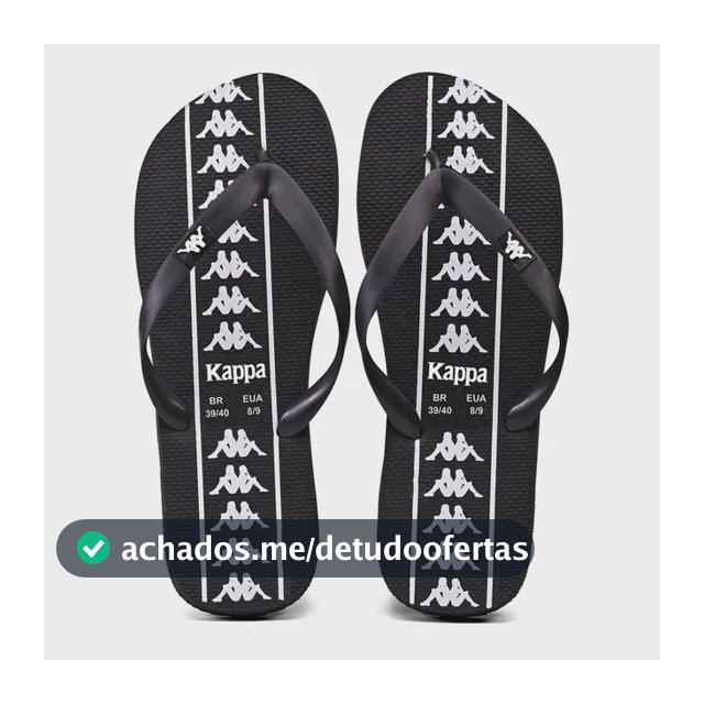 Chinelo Kappa Beach Adulto Unissex Em Borracha