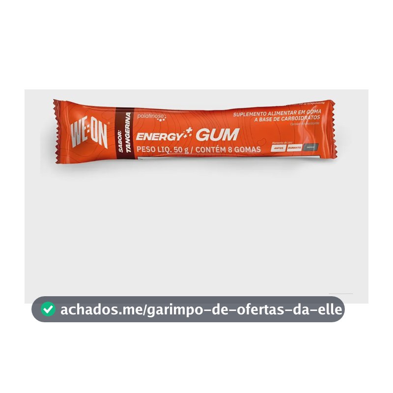 Goma Gel Carbo Energy Gum Tangerina Cx C/ 12 Pacotes We:on Tangerina
