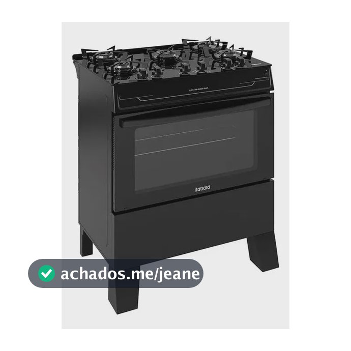 Fogão De Piso 5 Bocas Itatiaia Electra Glass Plus Acendime Cor Preto