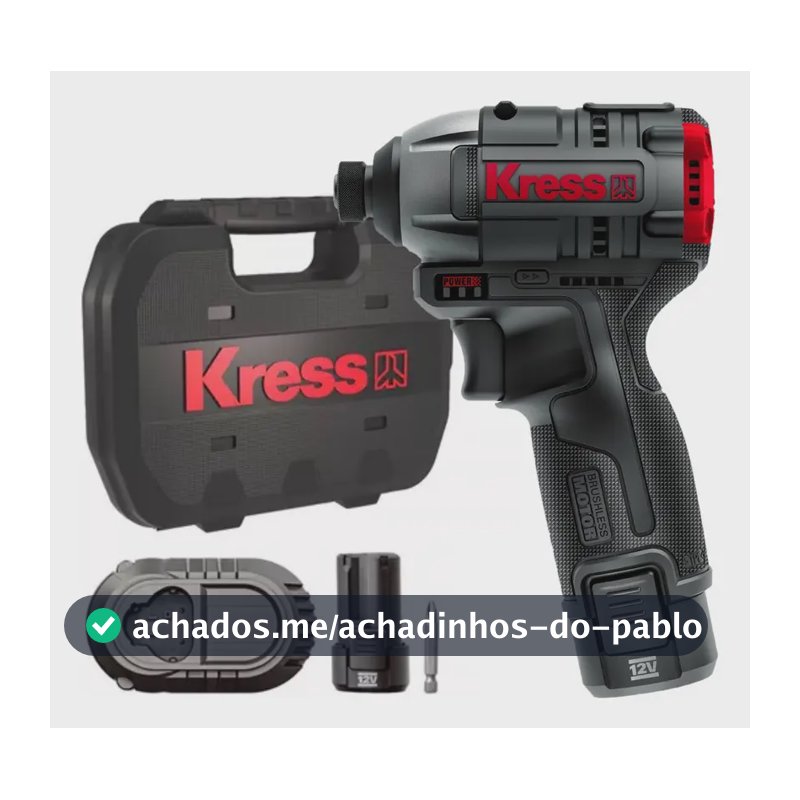 Parafusadeira Impacto 12v 2ah Brushless Kub50.2 Kress Preta
