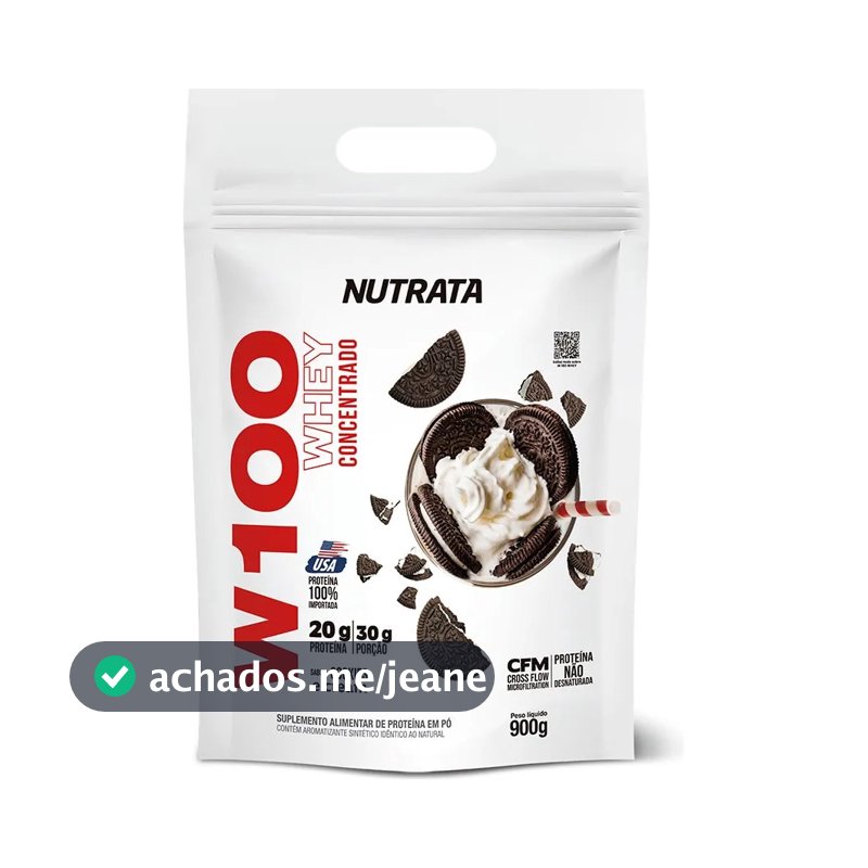 Proteína Nutrata W100 Whey Concentrado Em Pó Sabor Biscoitos X 900g