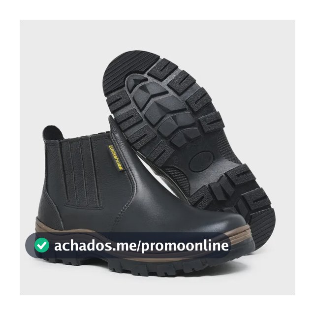 Bota Botina Em Couro Trabalho Ou Passeio Conforto Resistente Preto 41 Br