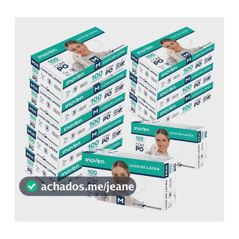 Luva Latex C/pó Kit Com 1000 Kit 10cx Natural M