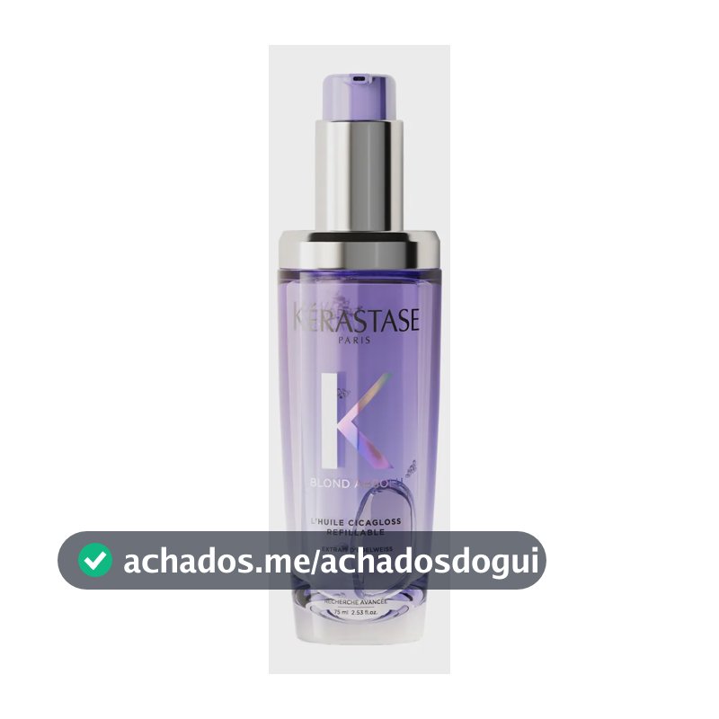 Óleo Capilar Kérastase L'Huile Cicagloss Blond Absolu Refilável, Para Cabelos Loiros Danificados, 75 ml