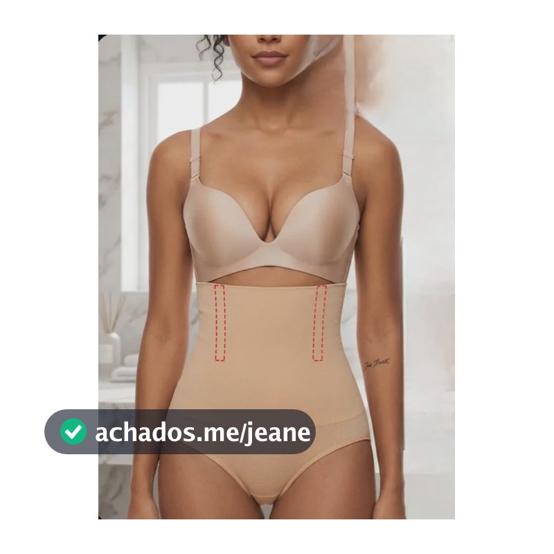 Calcinha Cinta Modeladora Compressão Barbatana Pós Parto Bege P/m