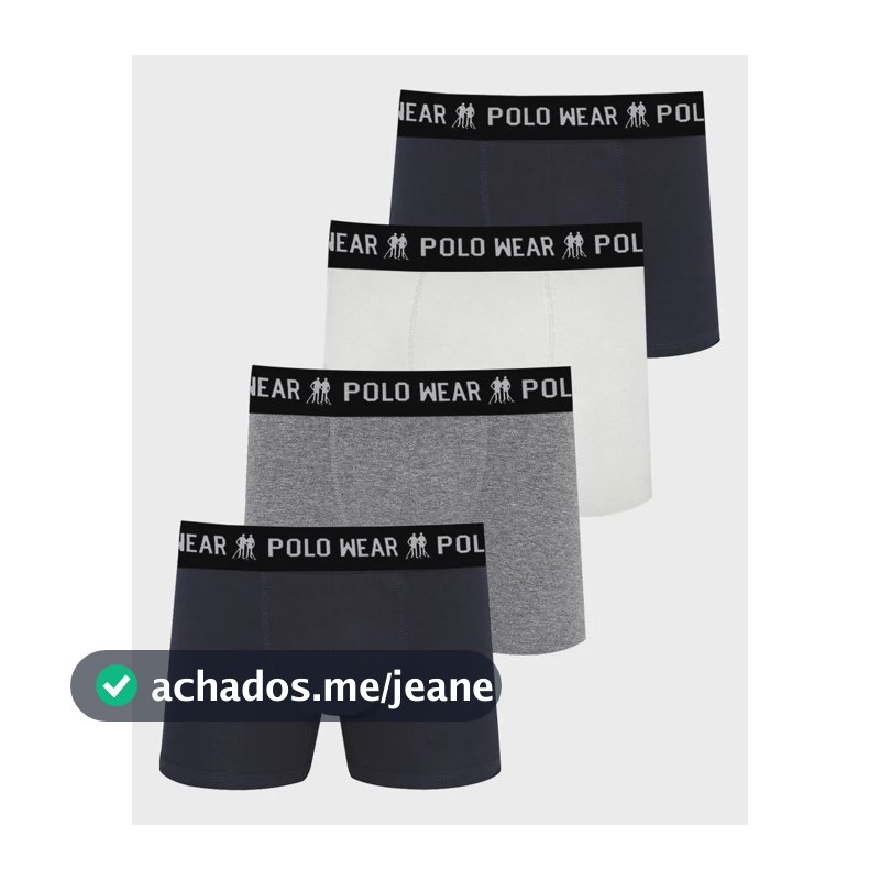 Kit 4 Cuecas Algodão Polo Wear Sortido Sortido Liso G