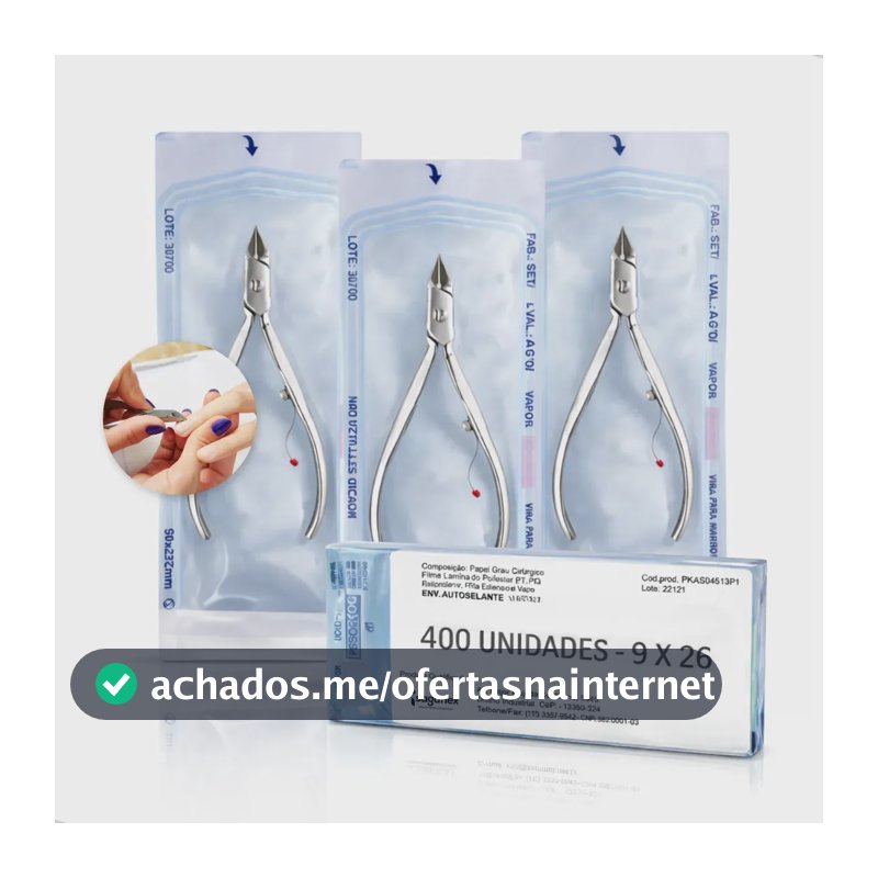 400 Envelopes P/ Esterilização Alicate Autoclave 9cm X 26cm