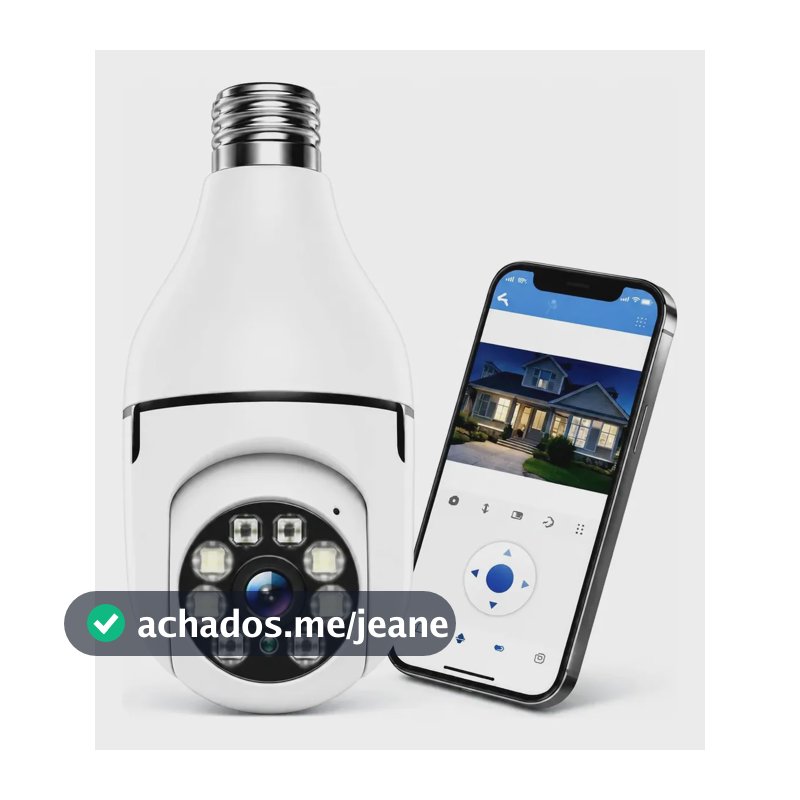 Câmera Lâmpada Wi-fi Panorâmica Noturna De Segurança Branco