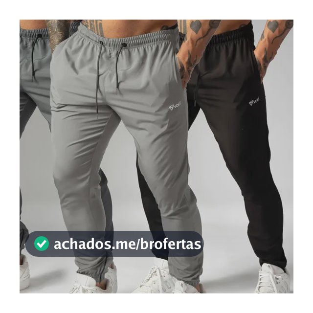 Kit 3 Calças Jogger Masculinas De Tactel Com Elastano Ziper