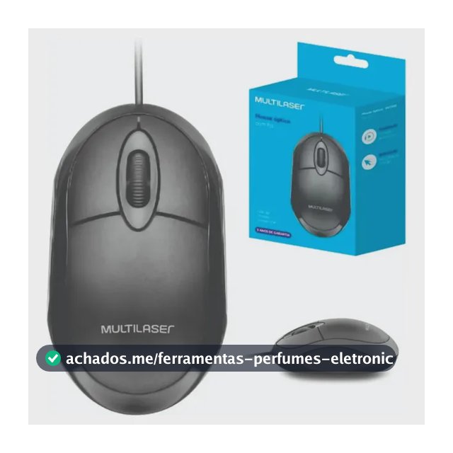 Mouse Classic Box Óptico Usb 1200 dpi Preto Multilaser Mo300