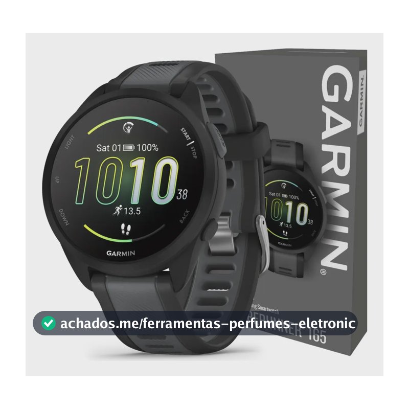 Smartwatch Relógio Garmin Forerunner 165 43mm Nf-e Preto Preto