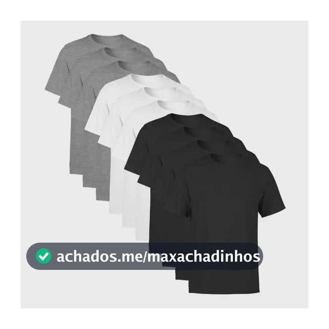 Kit 10 Camisetas  Masculina Lisa Premium 100% Algodão