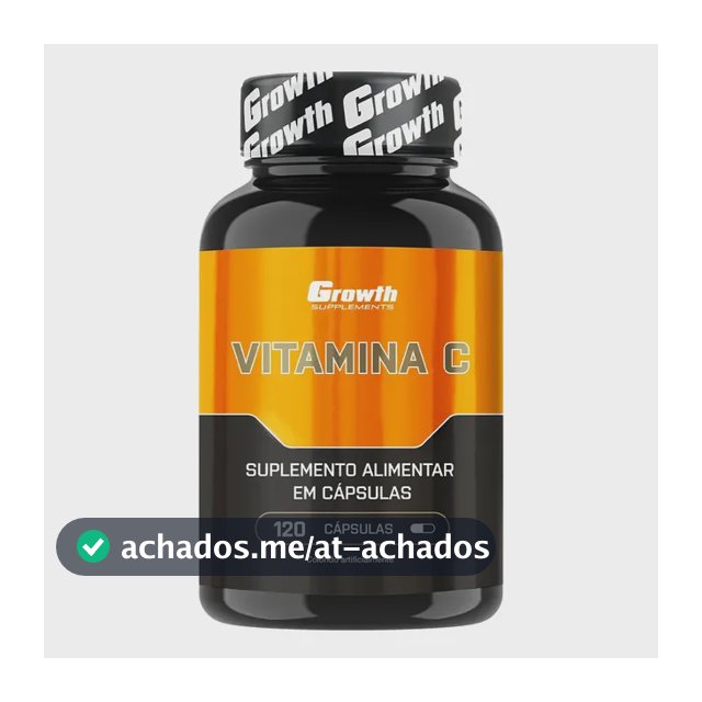 Vitamina C 120 Cápsulas Growth Supplements Natural
