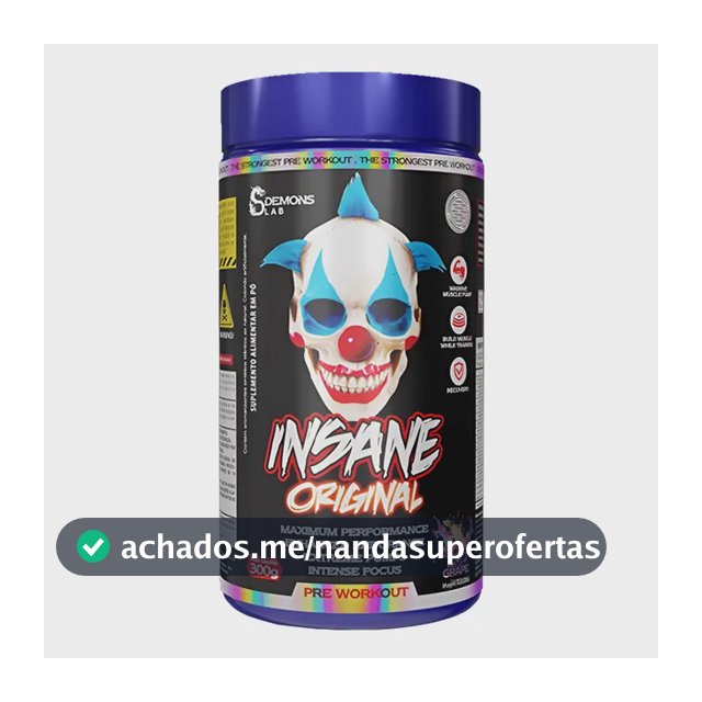 Pré Treino Insane Creatina Demons Lab 300g Sem Sabor