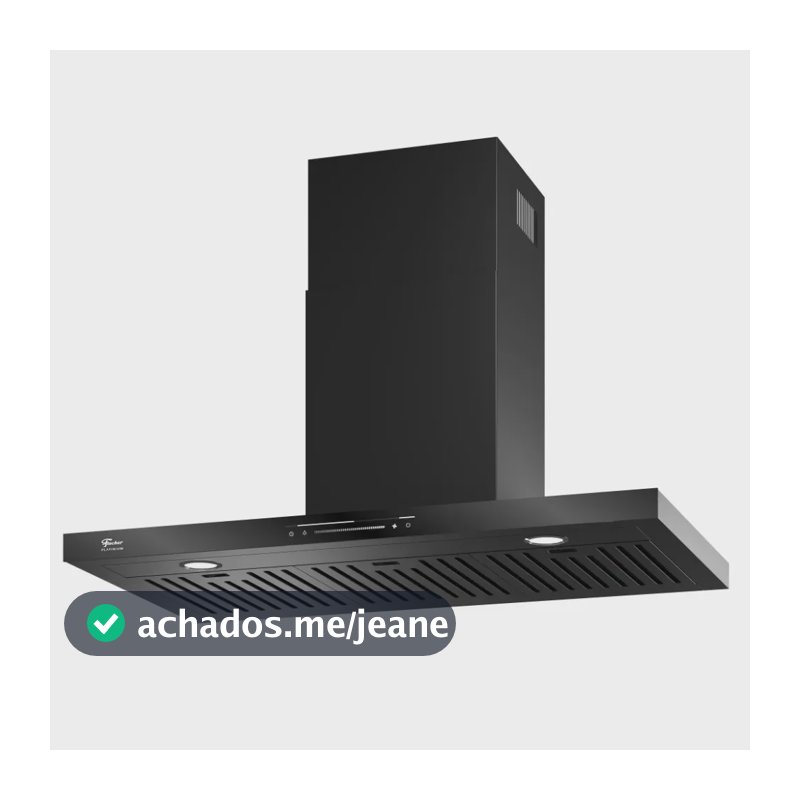 Coifa De Parede Fischer Platinium 90 Cm Preto Controle Gesto Promo Wave