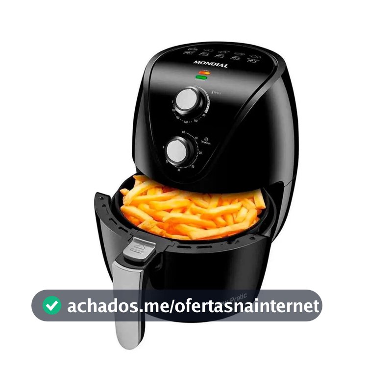 Air Fryer Fritadeira Eletrica Mondial +saude 1500w 3,5l Cor Preto