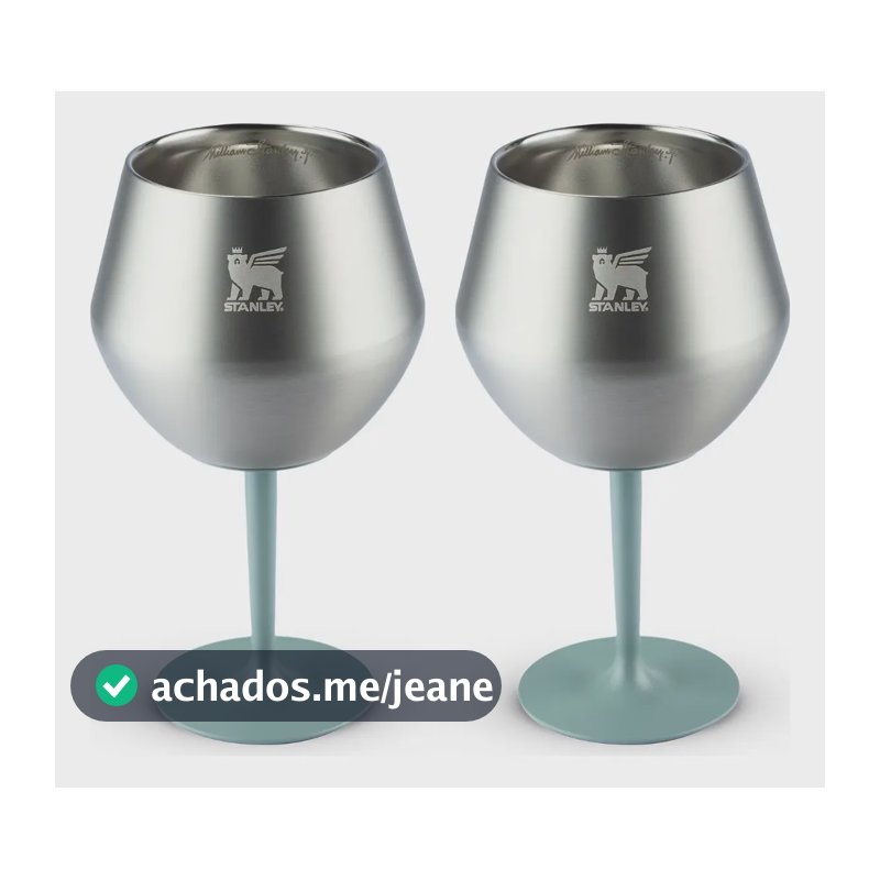 Kit 2 Taça Copo Térmico 414ml Celebridade - Haste Removivel Prateado