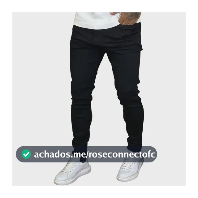 Calça Skinny Preta Masculina Jeans Com Elastano Lycra Preto 42