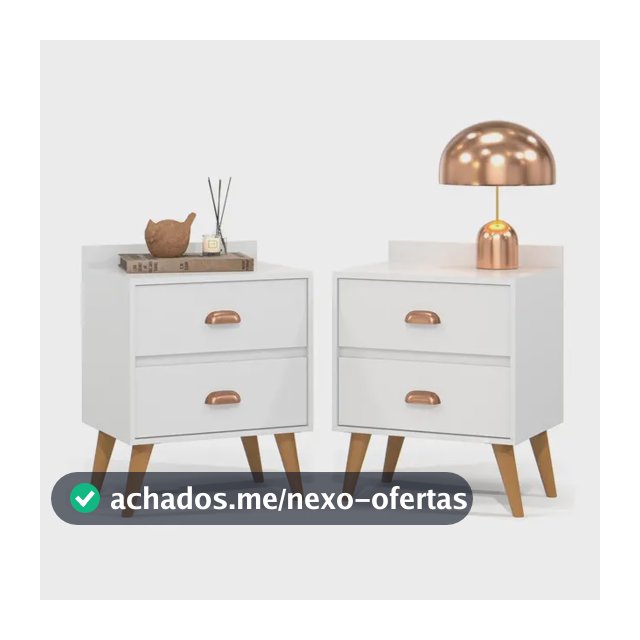 Kit 2 Mesa Cabeceira Retro Madero 2 Gavetas Pés Palito Cores